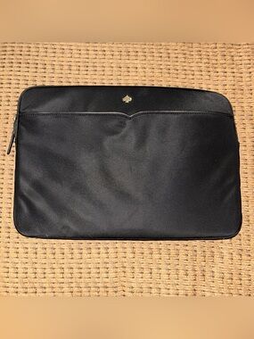 kate spade Black Nylon Laptop Sleeve with Gold Spade Logo